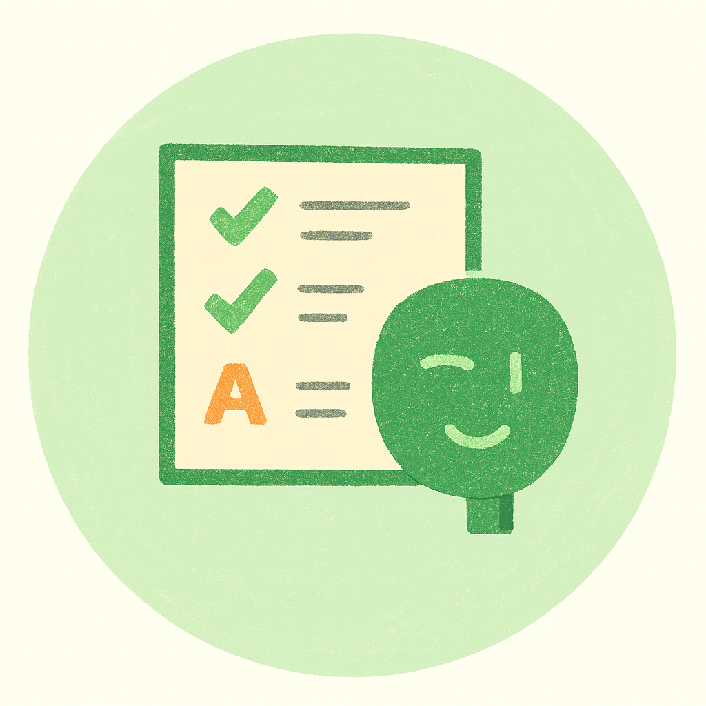 AI grading with checkmarks